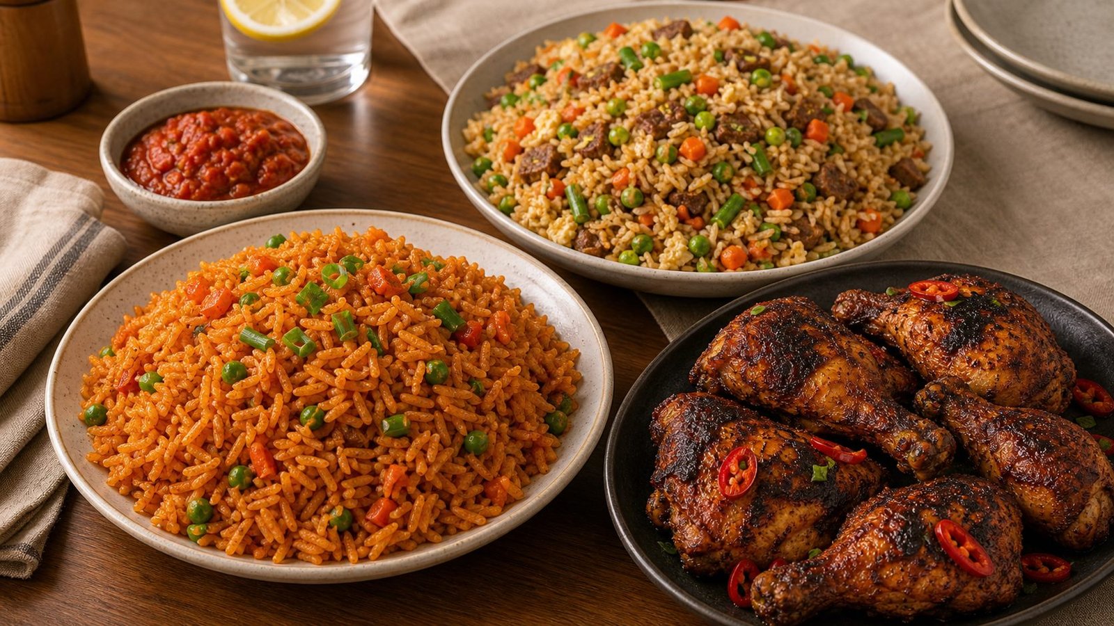 West African jollof suya stews and plantain